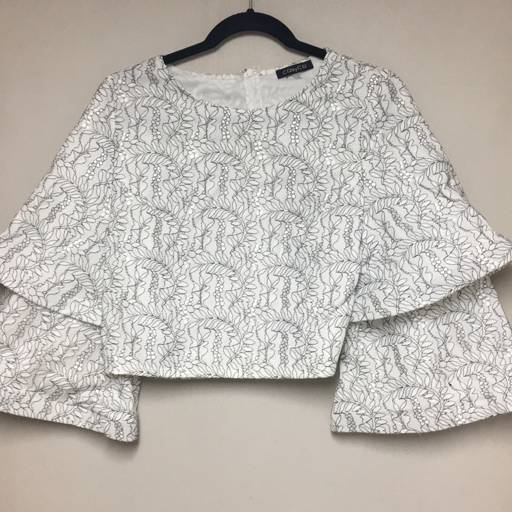 CQ by CQ Black and Whitel Lace Top